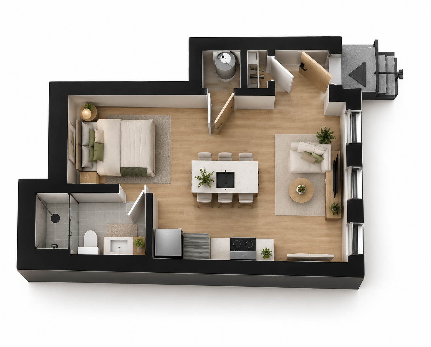 Studio – unité 596 – 592-596, rue Saint-Luc