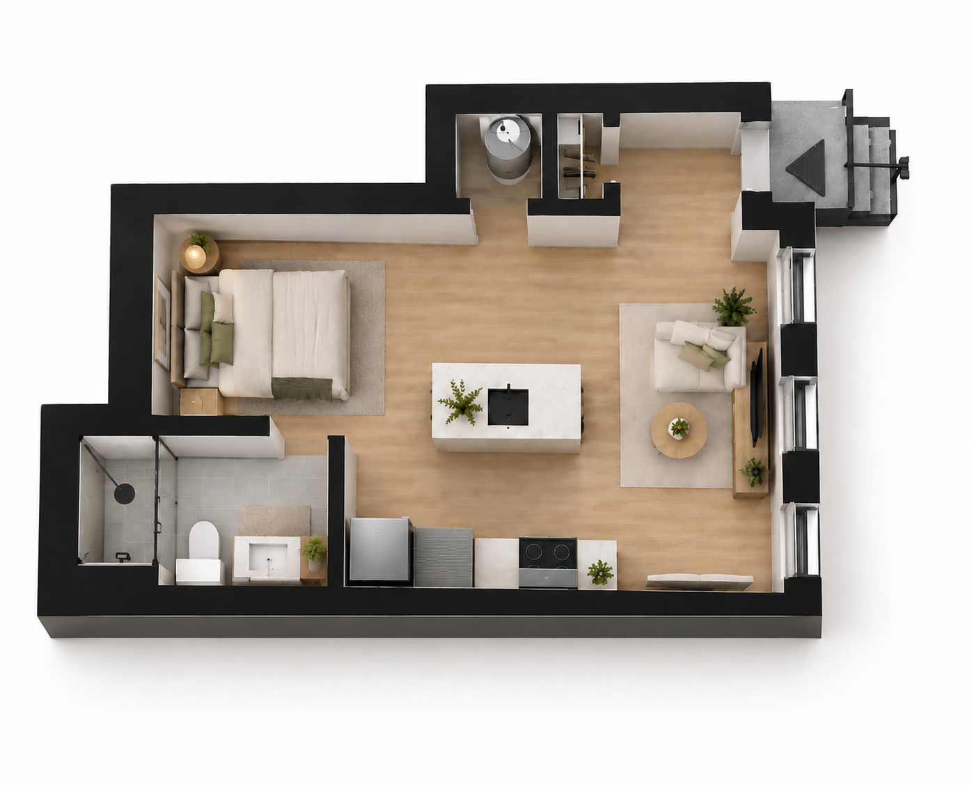 Studio – unité 596 – 592-596, rue Saint-Luc